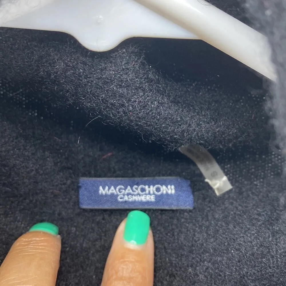 Magaschoni cowl neck fair isle trim 100% cashmere sweater dress sz S - Image 3