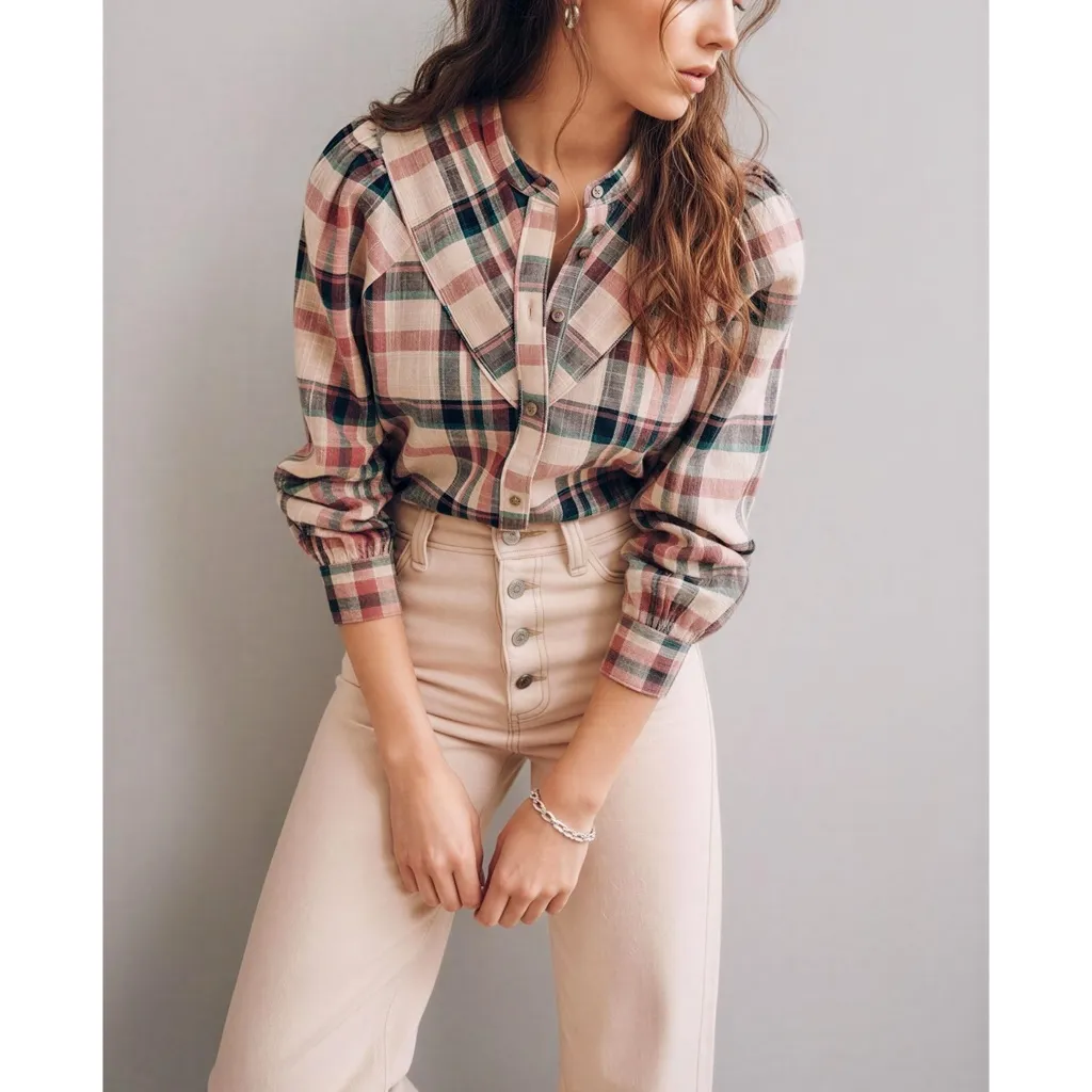 SÉZANE Doria Shirt, San Francisco Check, FR34/US2 - Image 3