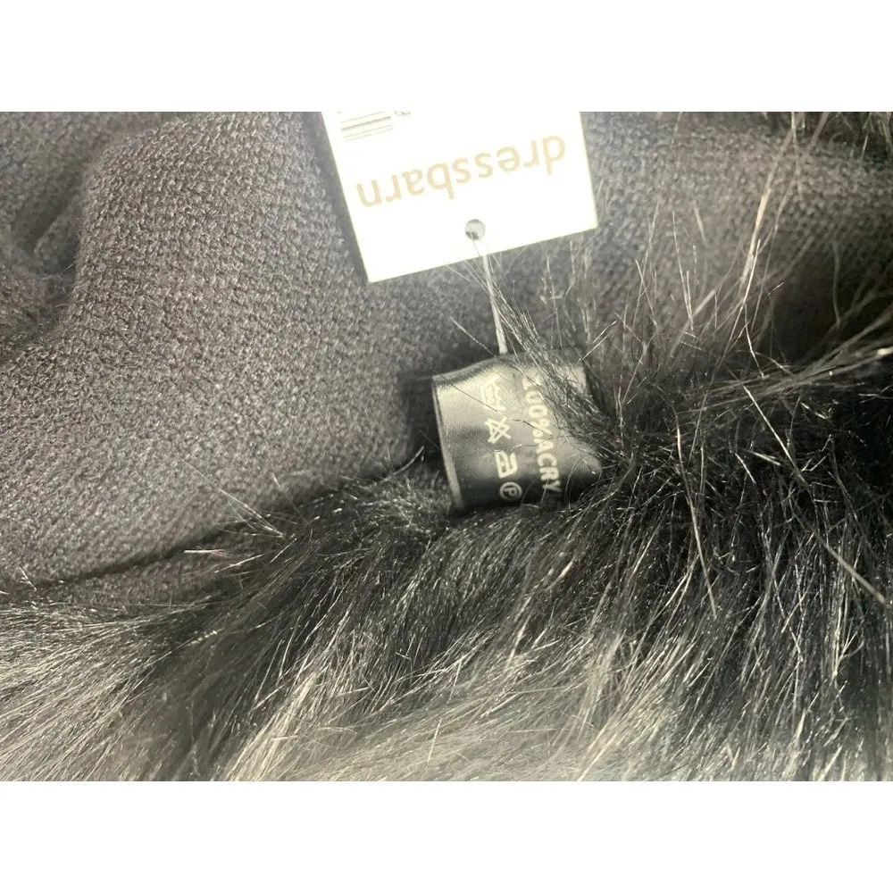 Dressbarn Women's Black Fuzzy Vest - Image 3