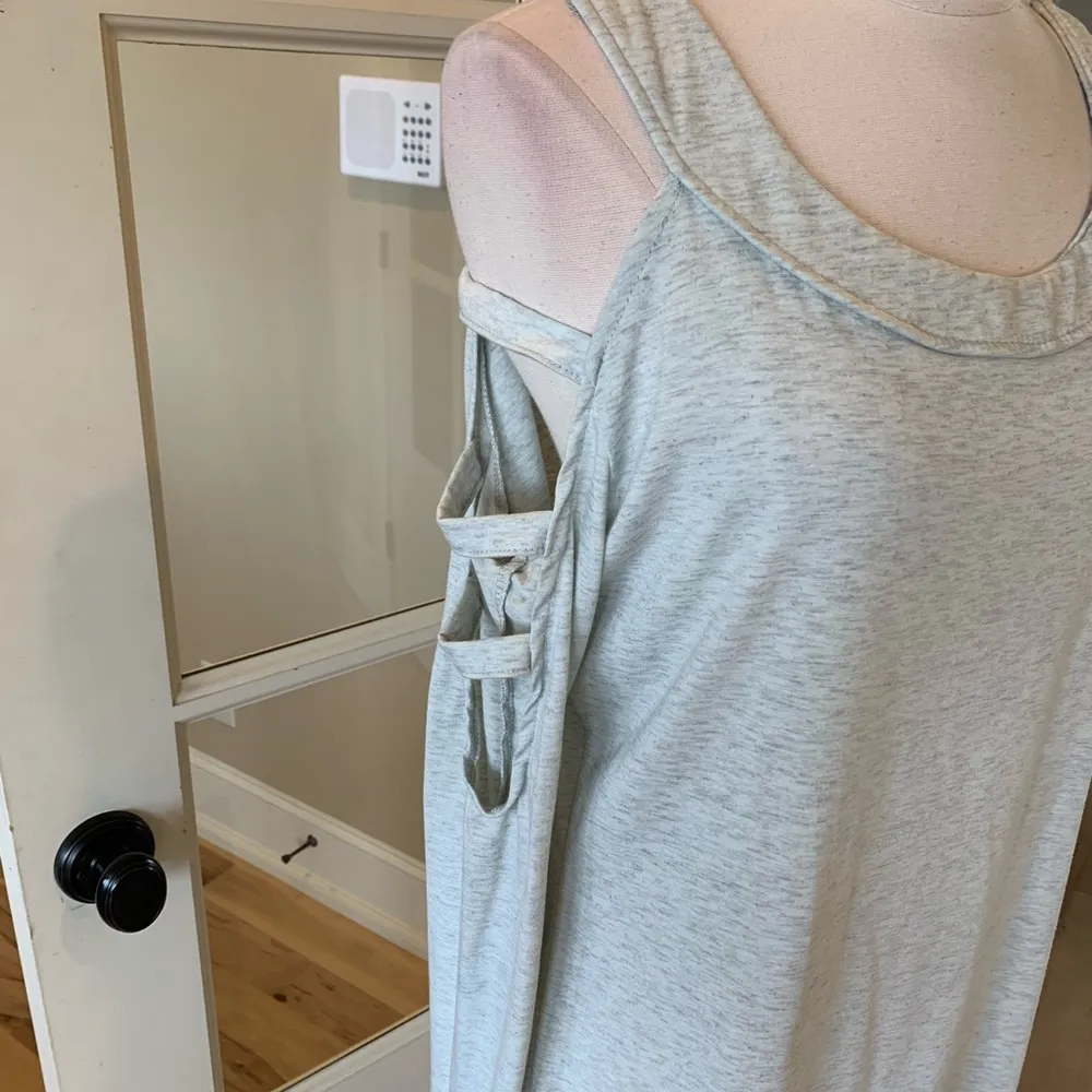 Heather Gray Dress Ladder Long Sleeve Comfy Knit Shift Short Date Night - Image 10