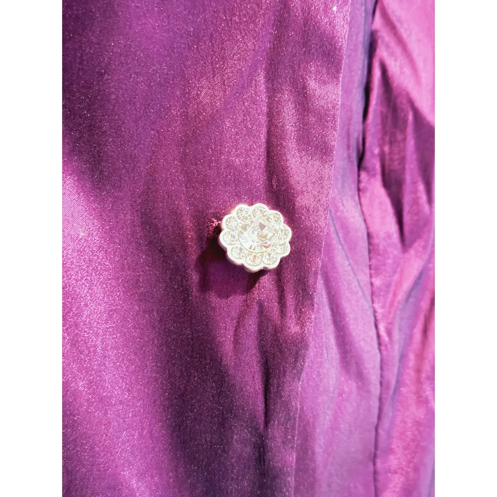 Samuel Dong Burgundy Satin Skirt Suit Set M Romantic Power Vintage Executive Red Size M - Image 13