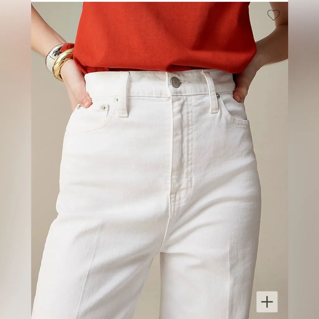 J. Crew Women’s Wide-leg Denim Trouser Denim Pant in White Size 32 NWT - Image 3