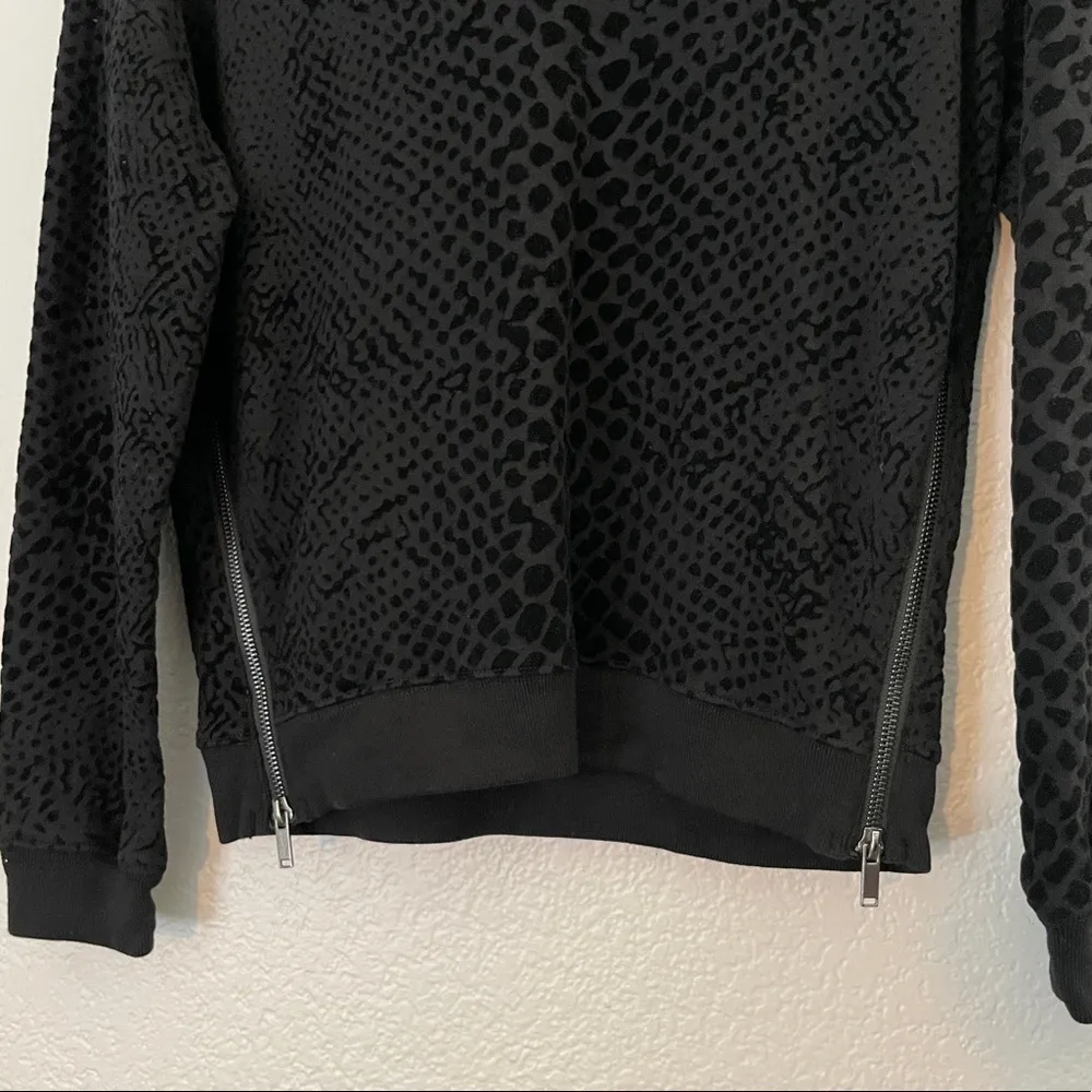 RAILS Marlo Black Flocked Cobra Sweater Zip Sides X-Small - Image 5