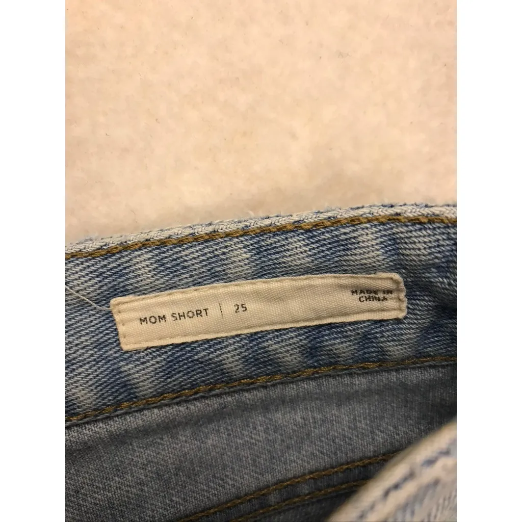 PacSun Mom Shorts Light Wash Denim Cuffed High Waisted Size 25 - Image 3