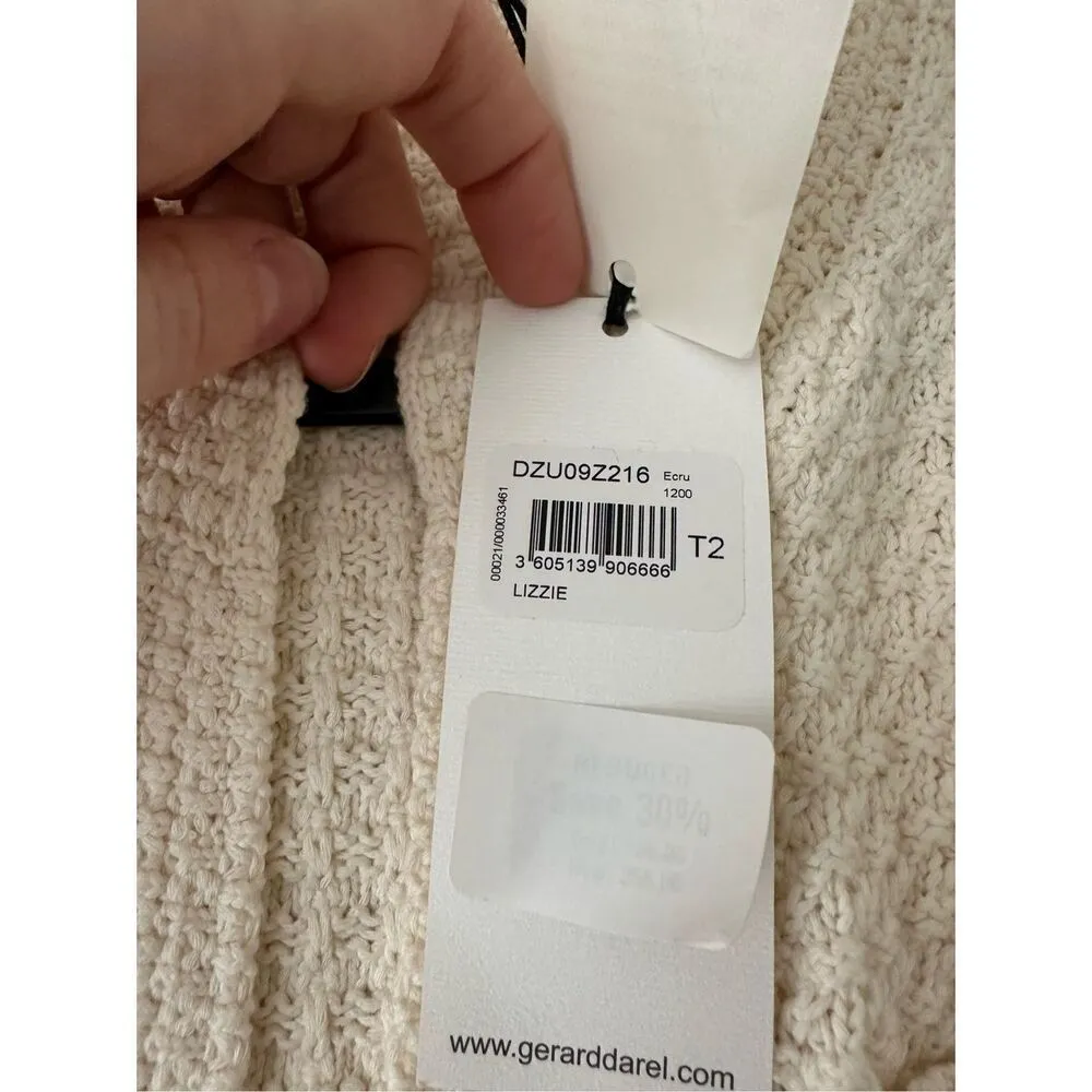 NWT Gerard Darel Womens Lizzy Cream Cotton Knitted Vest Size 2/M - Image 9