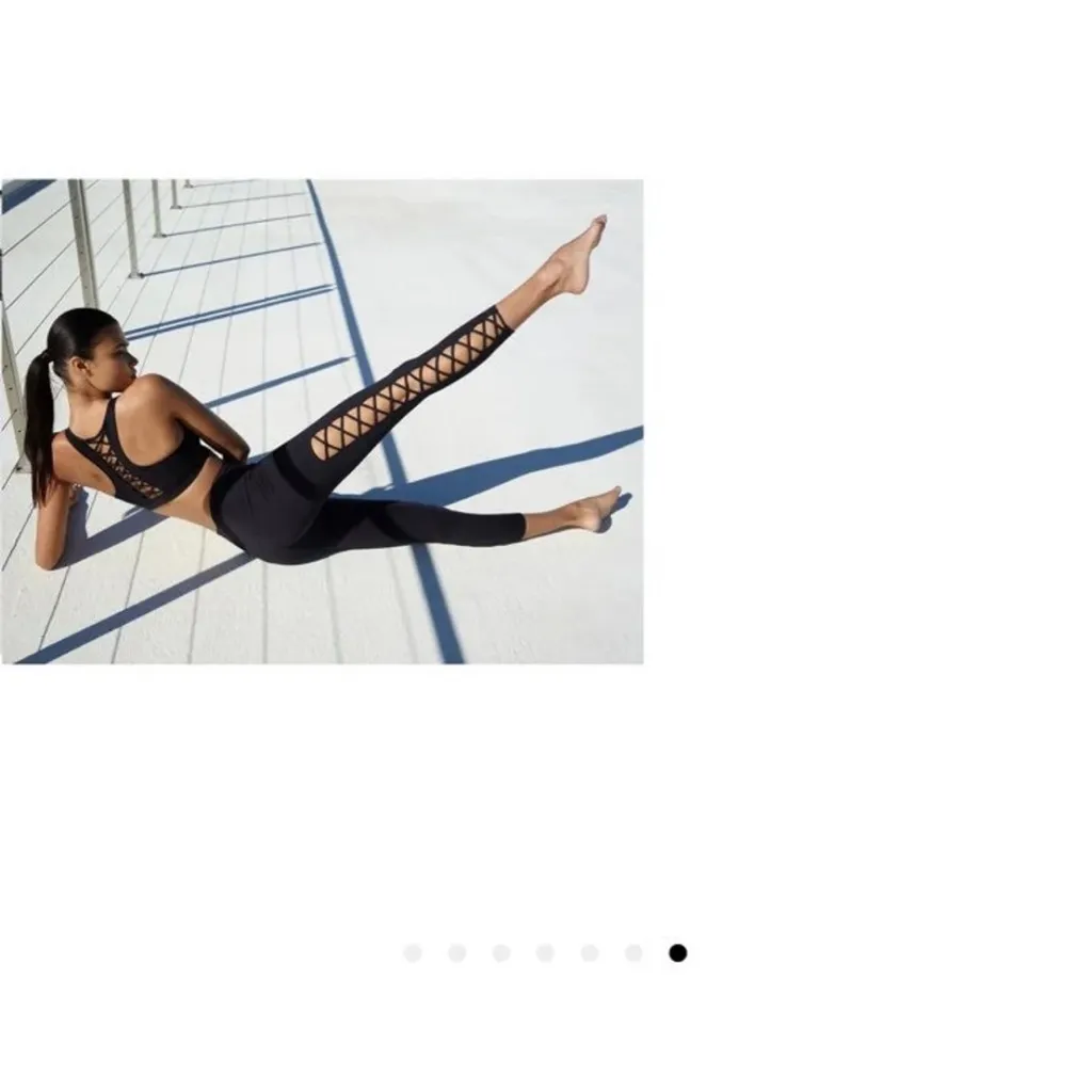 MOVING SALE - Zella lace it up midi black cutout Leggings - Image 3