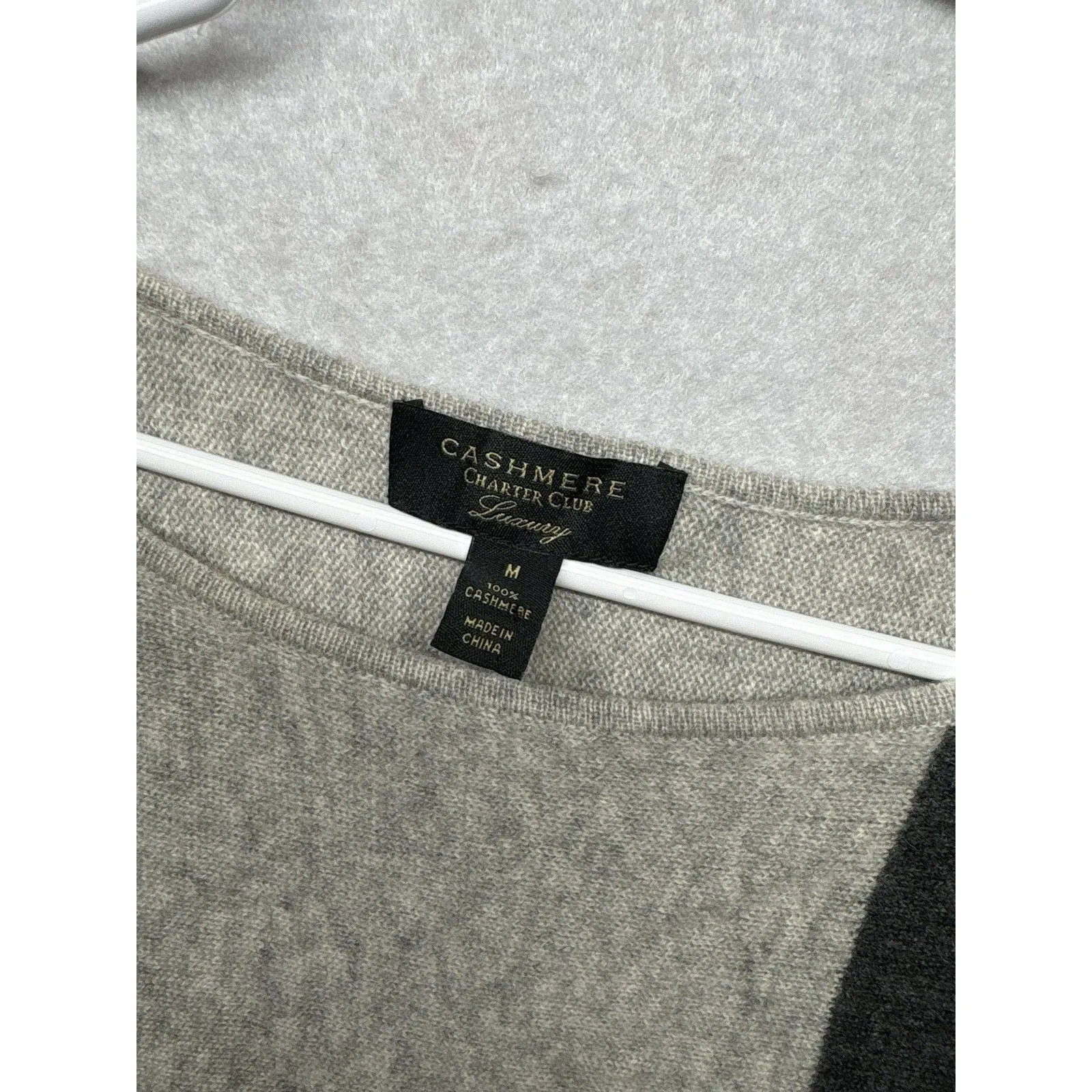 Cashmere CHARTER CLUB Luxury Women M Colorblock Long Sleeve Cozy Sweater M - Image 2