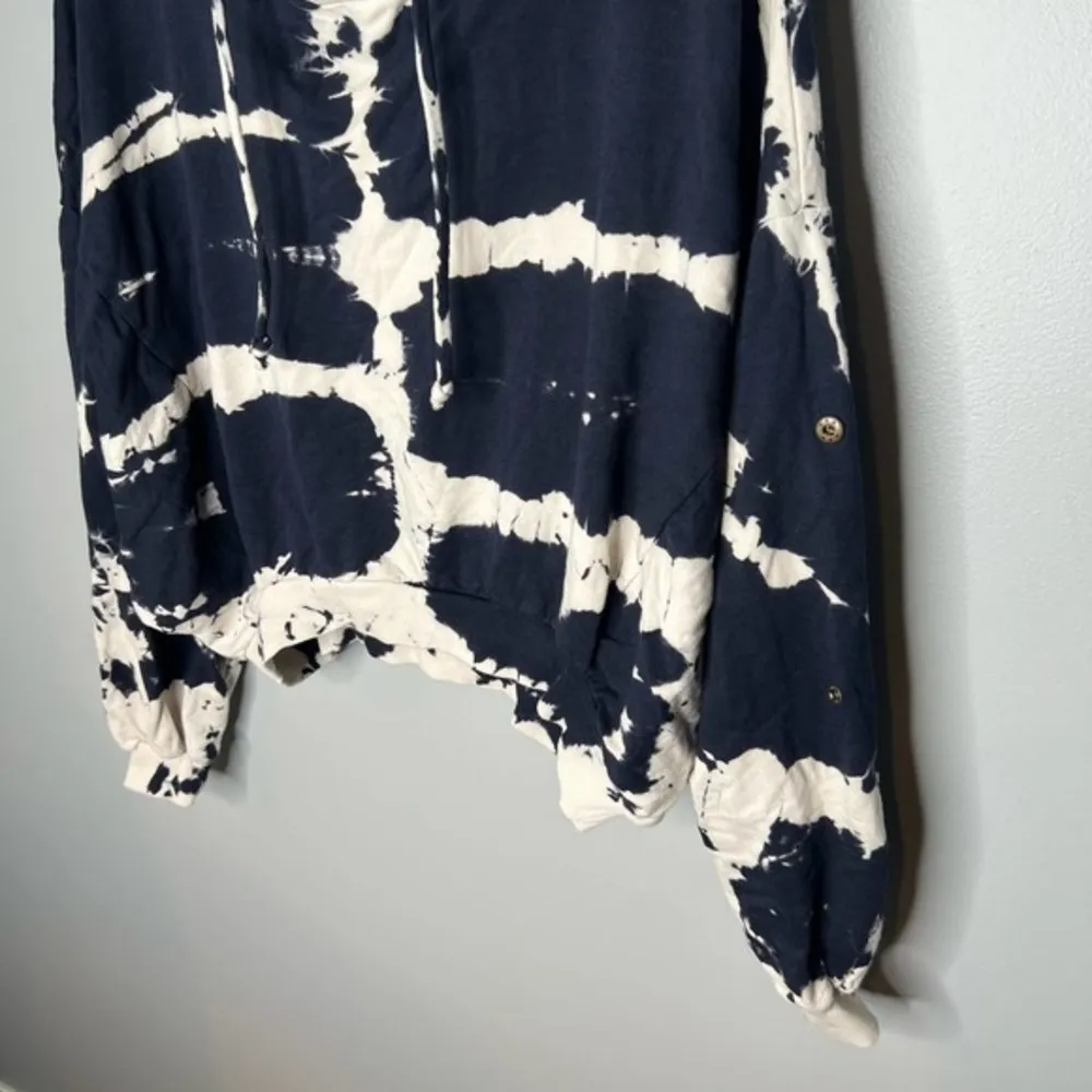 Young Fabulous Broke Blue Safari Tie Dye Hoodie Crop Sweatshirt Small / medium - Image 3