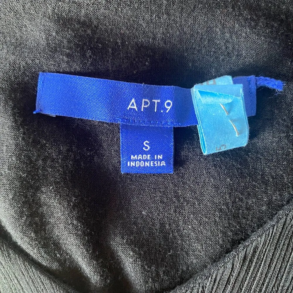 women's black v-neck long sleeve pullover blouse tank style sheer overlay - Image 8