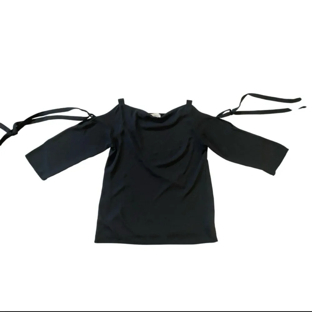 LOFT Outlet Black 3/4 Sleeve Tie Front Blouse Black XS‎ - Image 10