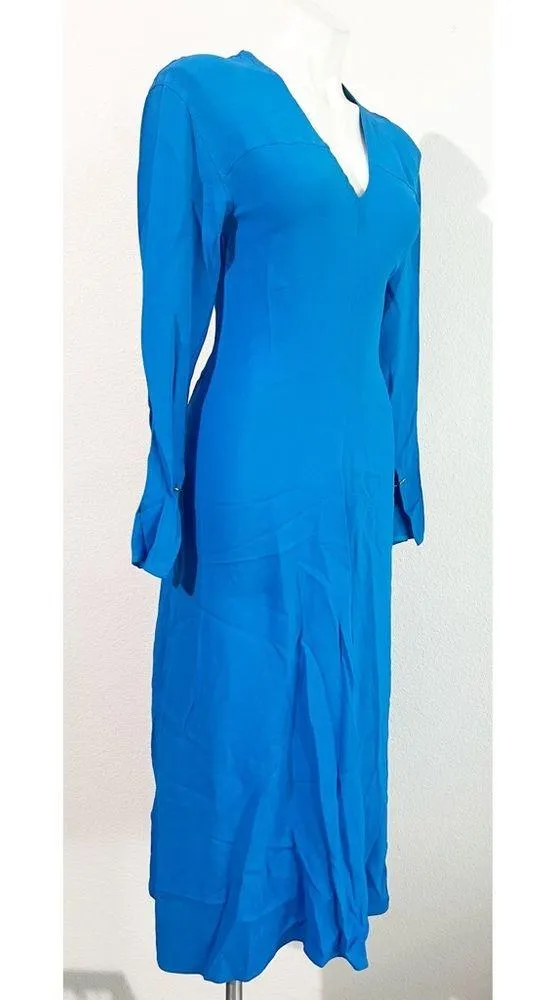 Victoria Beckham Cady Fit & Flare Midi Dress in Blue, NWT, Size 2 Retail $1,250 - Image 8