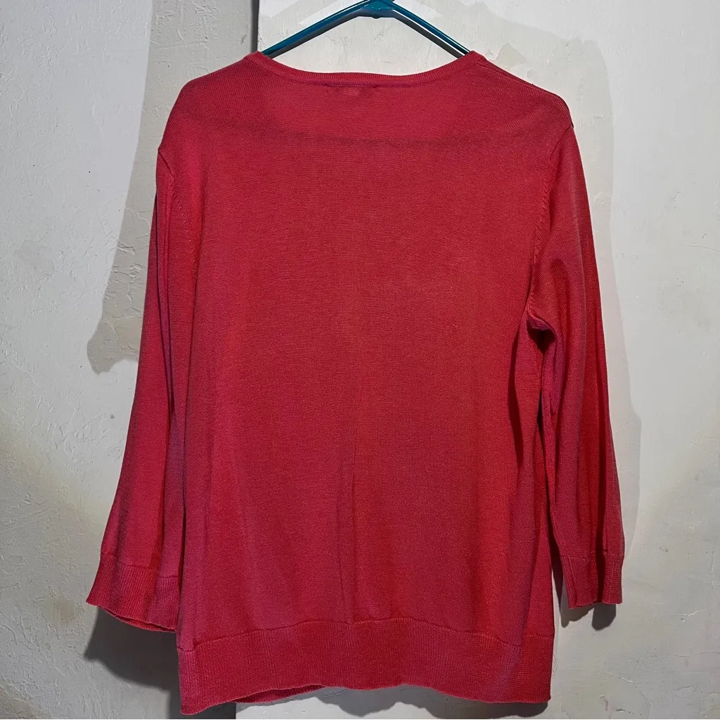 New York & Company sweater Soft red cardigan with button XL :Box 0013: - Image 7