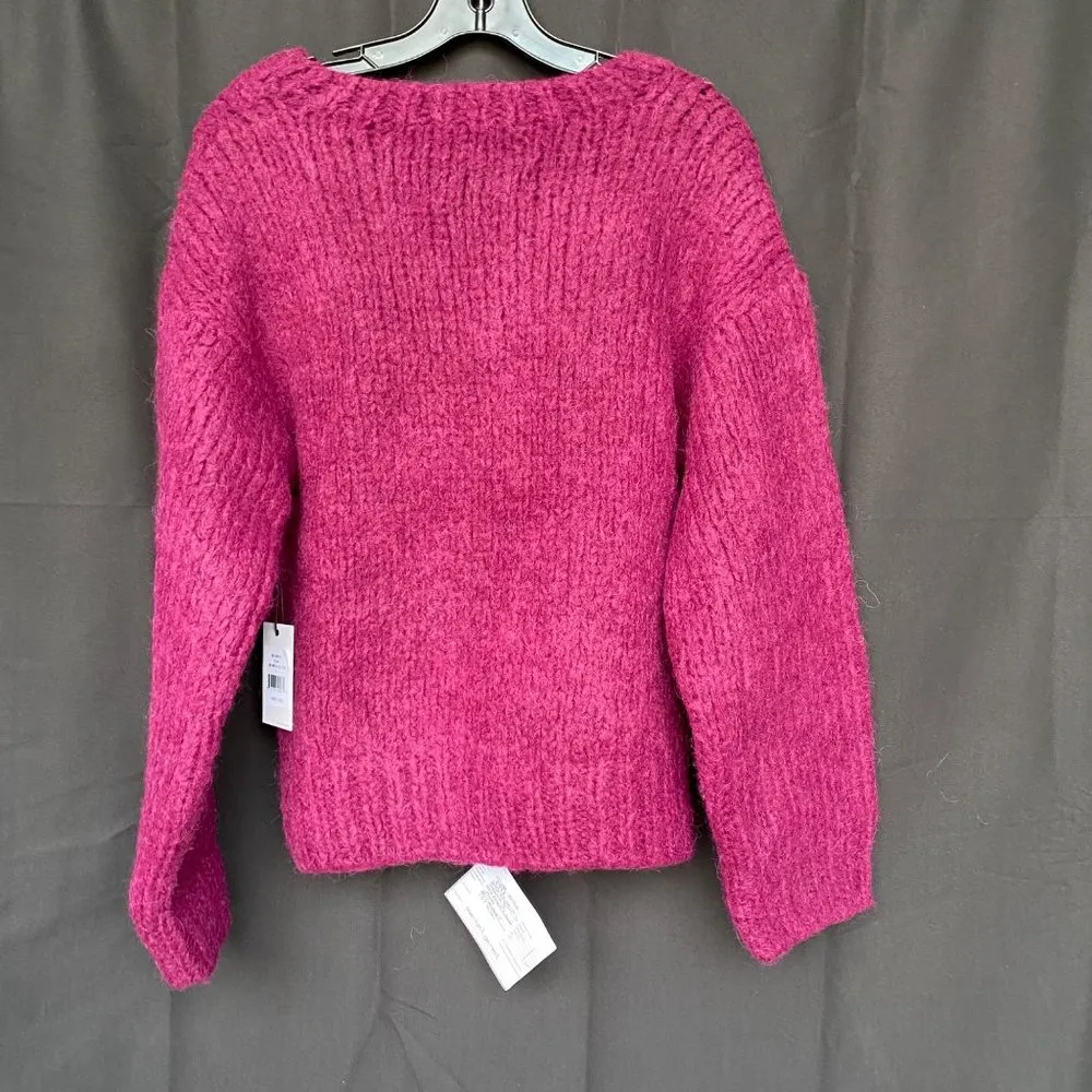 $450 NWT RE/DONE 50s VNECK *ALPACA* PULLOVER IN PLUM SZ SMALL - Image 6