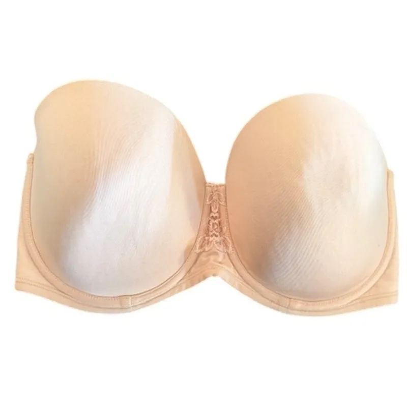 Vanity Fair Strapless Bra 38DD Nude Beige Lightly Lined - Image 2