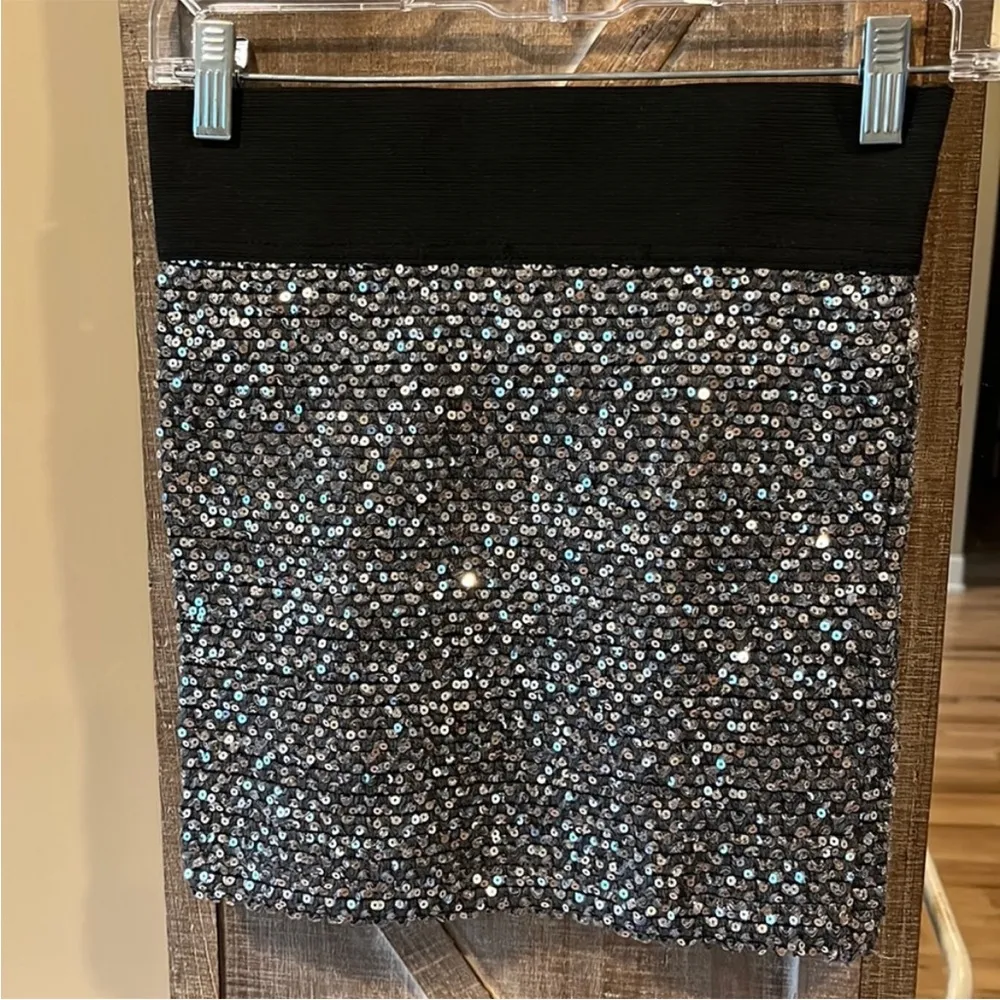 New Years Party Skirt Sequins Stretch Pencil A Line Mini Womens Small Rue21 - Image 2