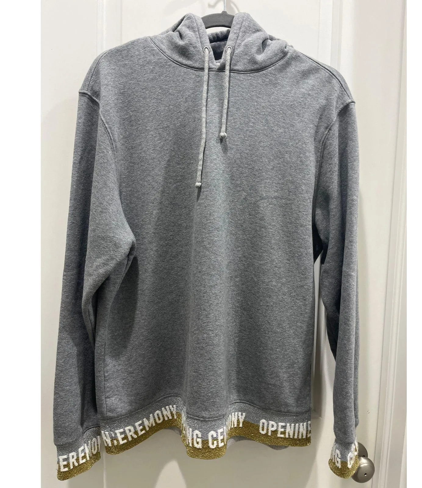 Opening Ceremony Gray Metallic Logo Sweatshirt Sz M - Image 1
