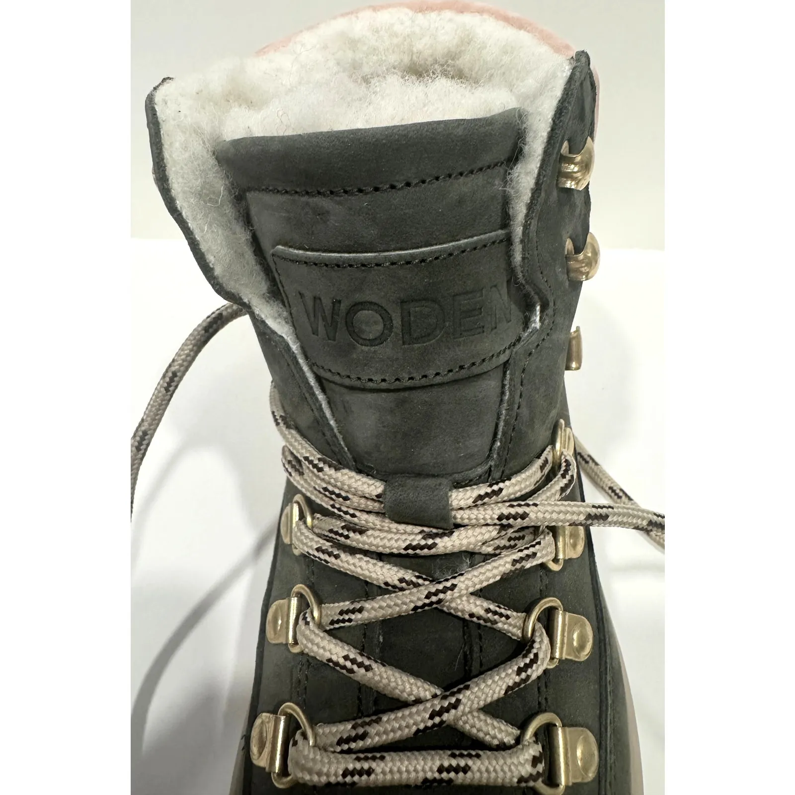 NWOT WODEN Iris Nubuck Scandinavian Sneakers Suede Fur Lined Boots Size 5.5 Pink - Image 7