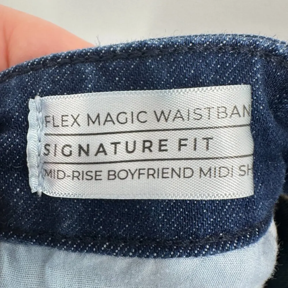 Lane Bryant Size 18 Mid-Rise Boyfriend Cuffed Shorts Dark Blue Casual Summer - Image 7