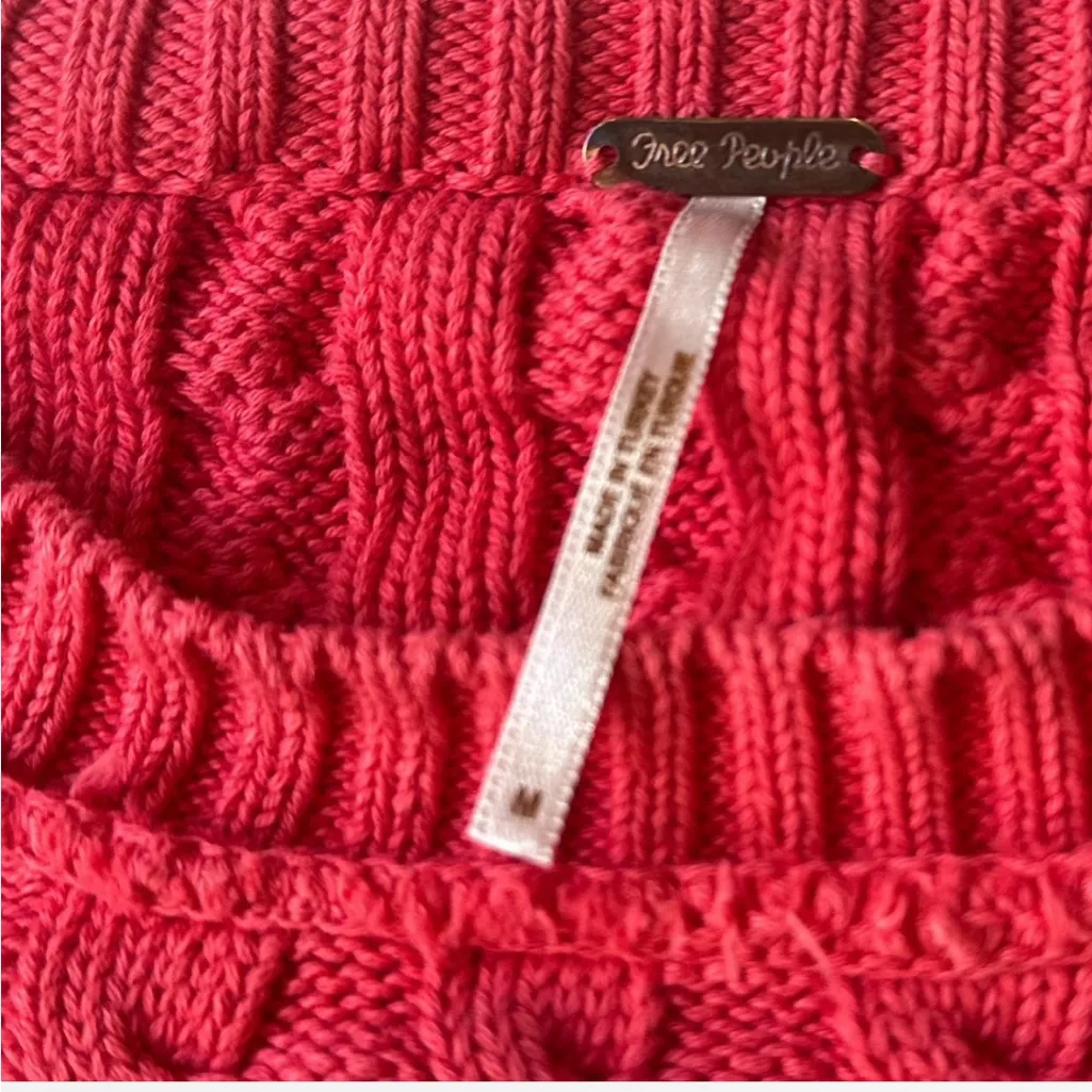 Free People Cable Knit Cropped Sweater - Image 5