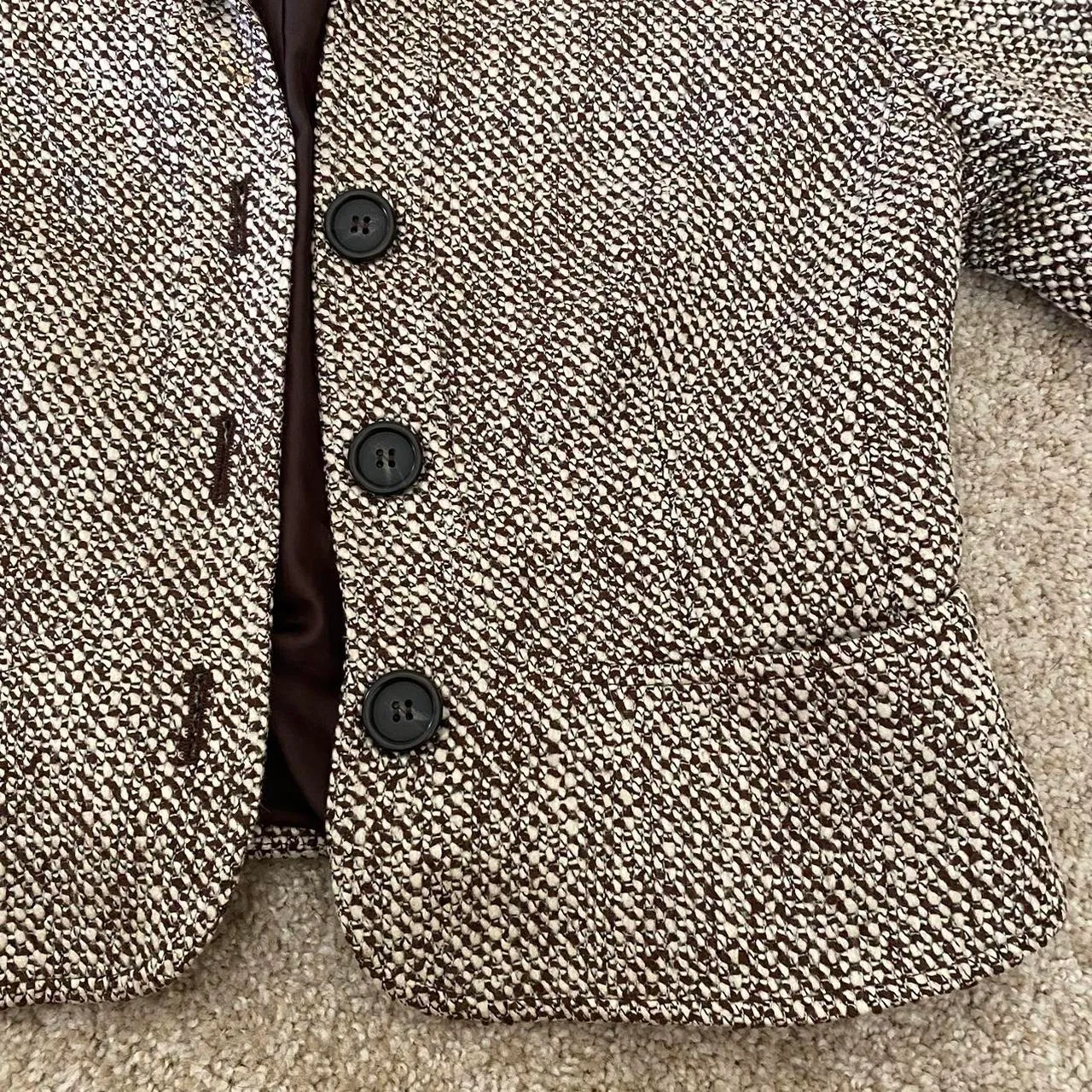 Talbots Brown Puffy Knit Blazer - Image 5