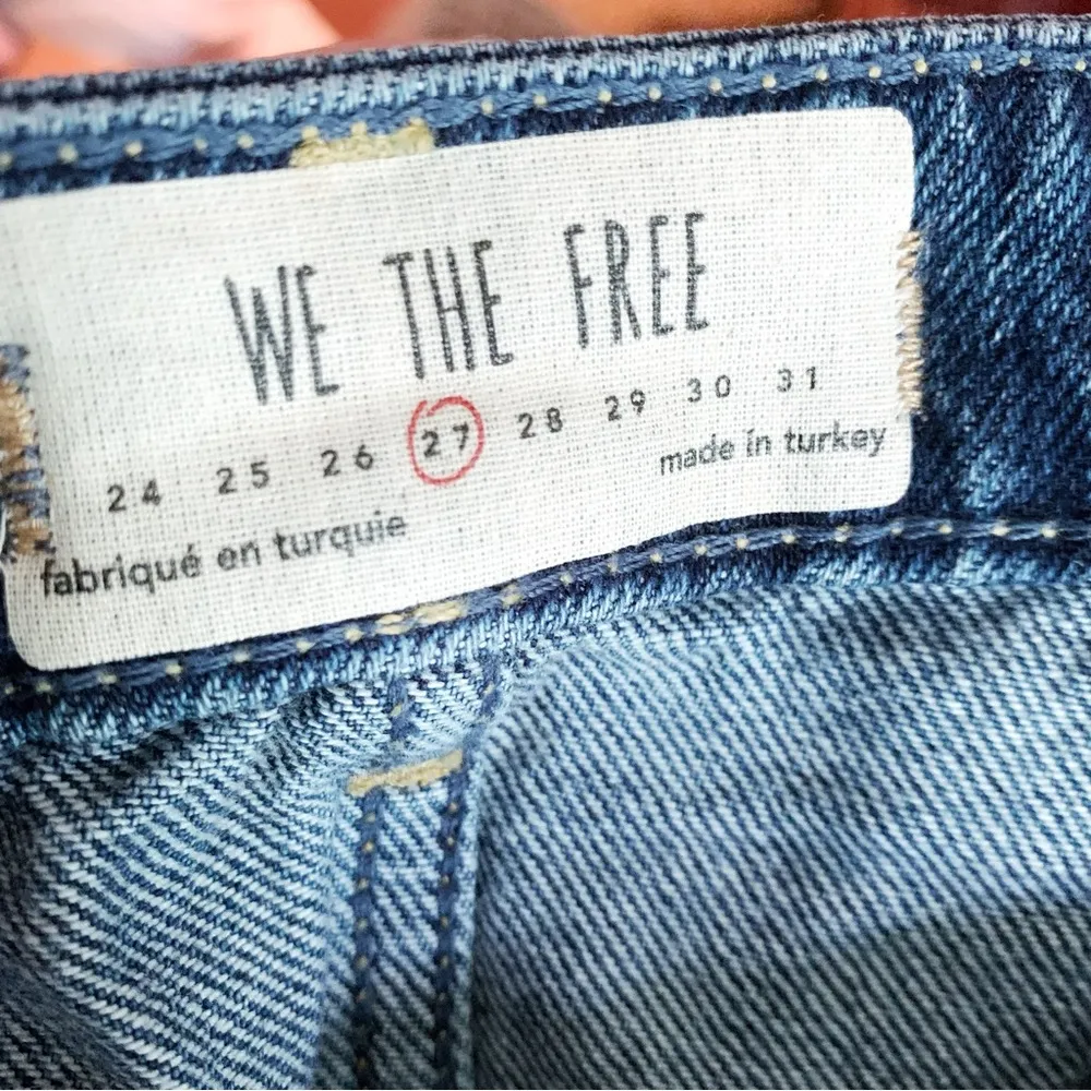 FREE PEOPLE Distressed Dark Denim Mini Skirt 27 - Image 6