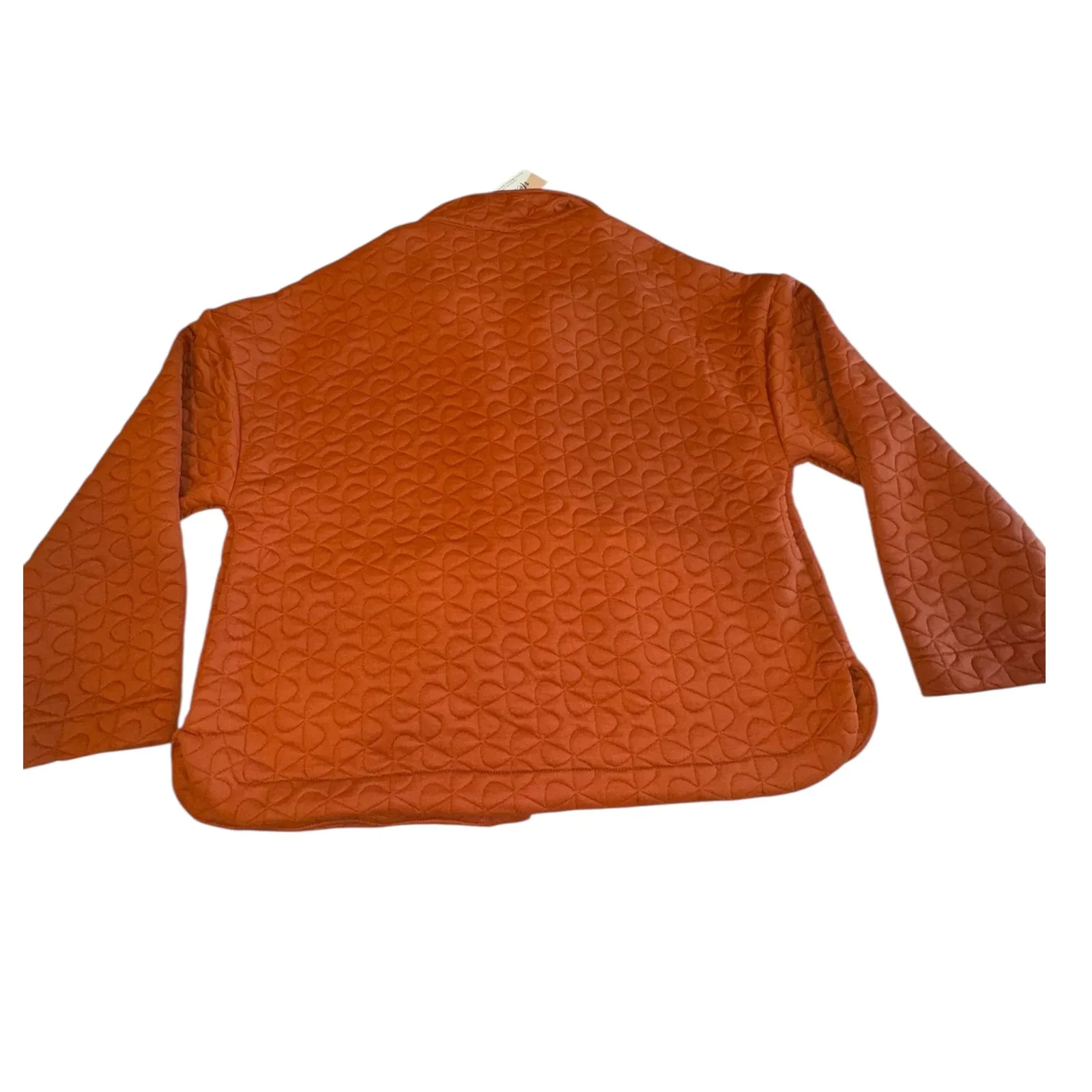 Newin Quilted Snap Front Jacket Rust Orange Geometric Pattern Long Sleeve Brown Size M - Image 8
