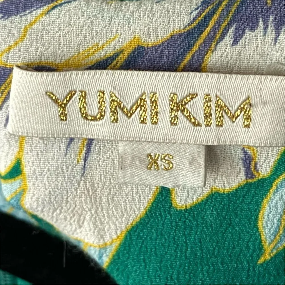 Yumi Kim Women's XS Green Floral V-Neck Dress Casual - Image 8