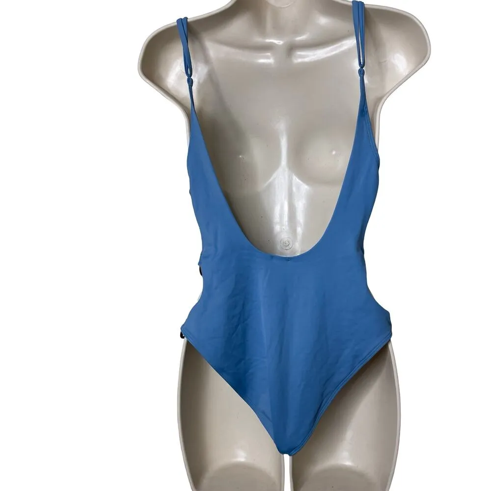 Aerie One Piece Swimsuit Blue Rings Padded size Medium - Image 3