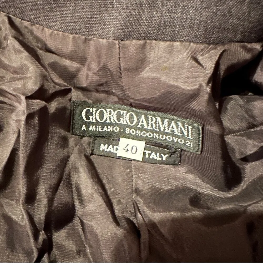 Giorgio Armani Wool Dark Gray Single Button Double Breasted Blazer Sz 40 - Image 6