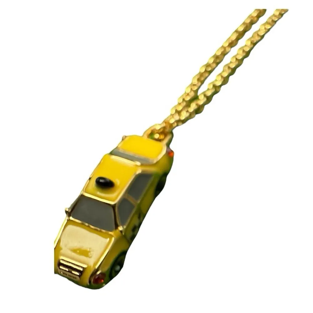 Kate Spade New York Ma Cherie Taxi Mini Pendant Necklace NWT Yellow Car Taxi Gold - Image 3