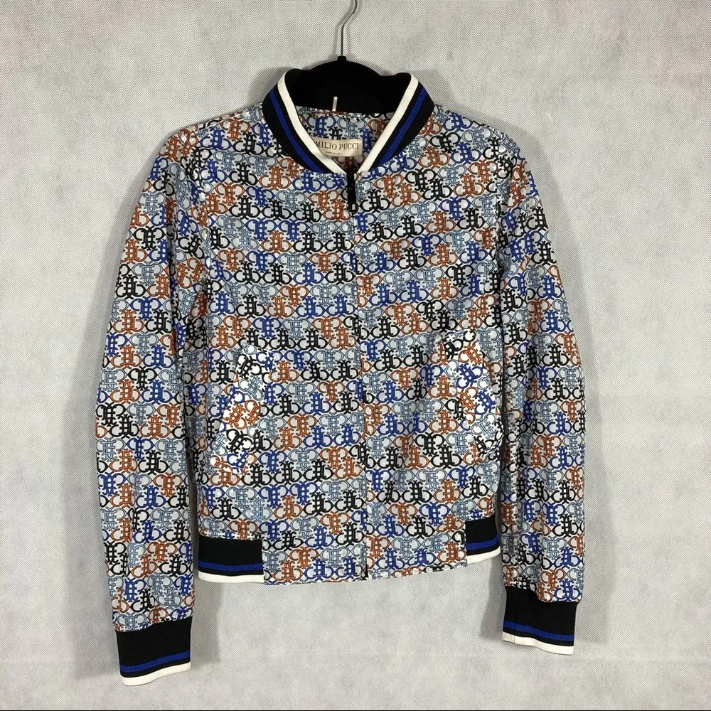 Emilio Pucci  Logo Printed Bomber Jacket Multicolor - Image 12