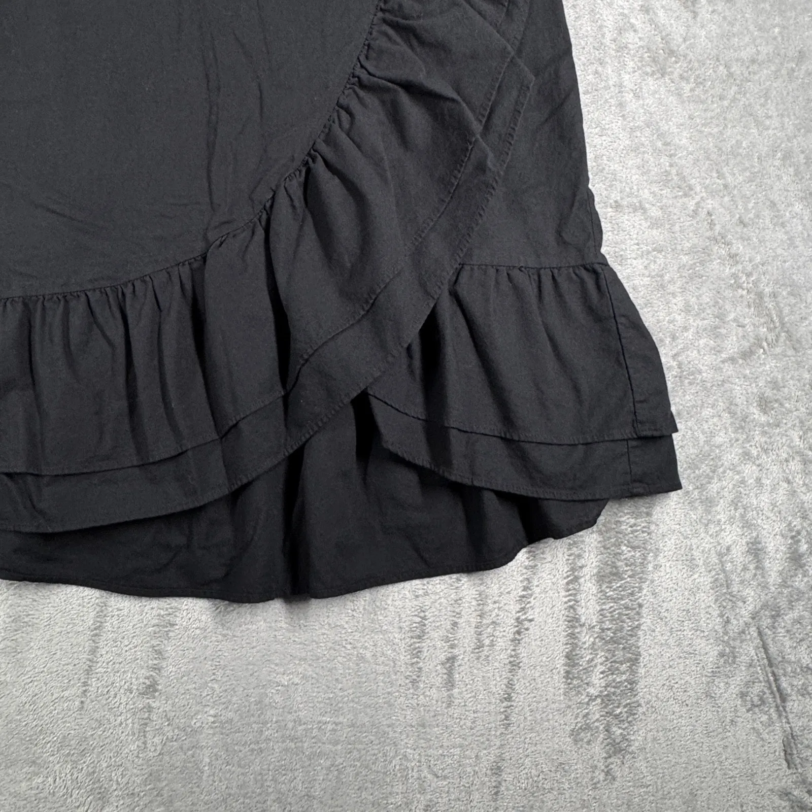 GAP Skirt Ruffle Midi Casual Everyday Neutral‎ Minimalist Black Womens Size 12 - Image 4