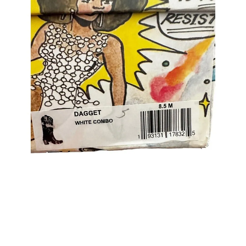 Jeffrey Campbell DAGGET White Leather Mid-Calf Pointed Toe Boots Size 8.5 - Image 4