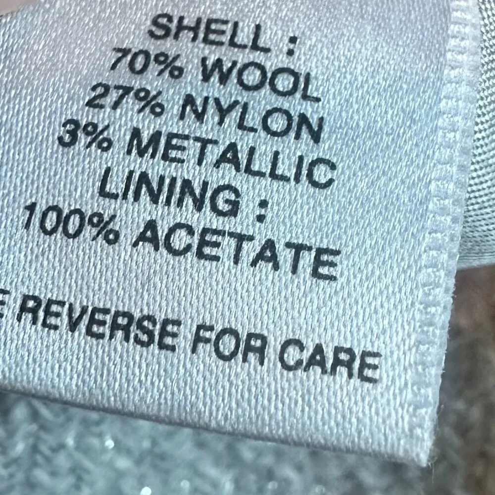 Pendleton Grey Wool Metallic Pencil Skirt Fully Lined Slit Fitted Size 14 Womens - Image 11