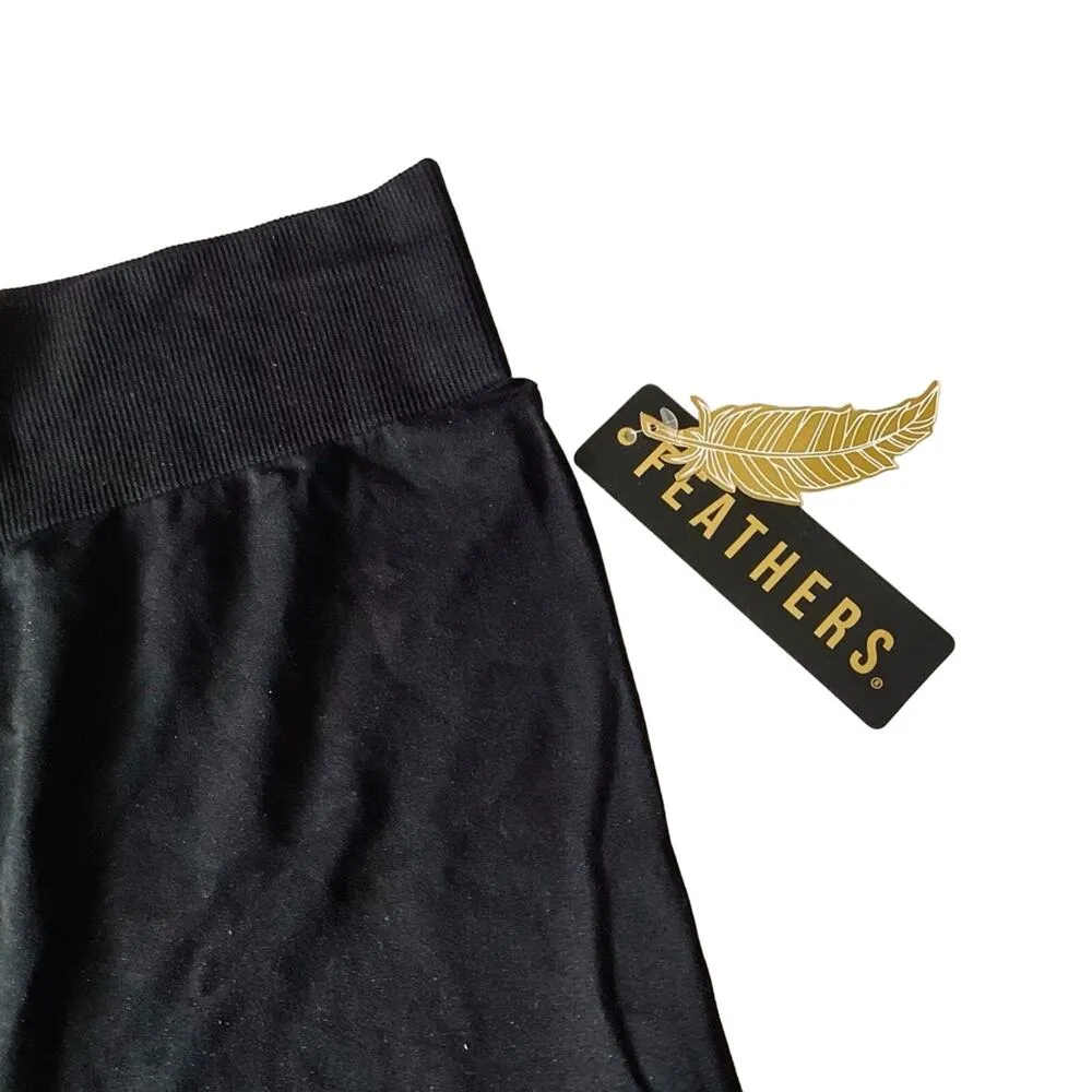 Feathers Nylon Leggings Black Size 1X - Image 3