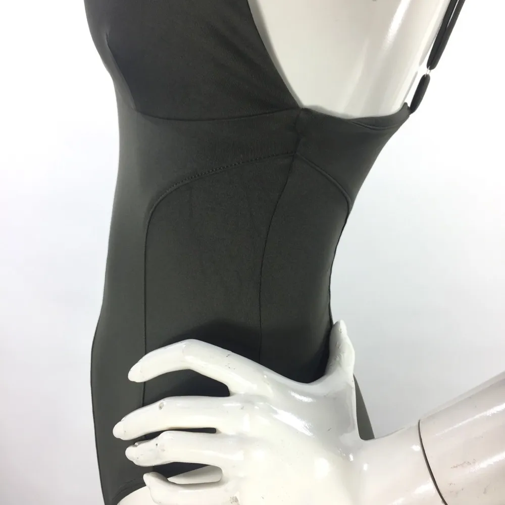 Good American Not So Basic Camisole Bodysuit Olive - Image 9