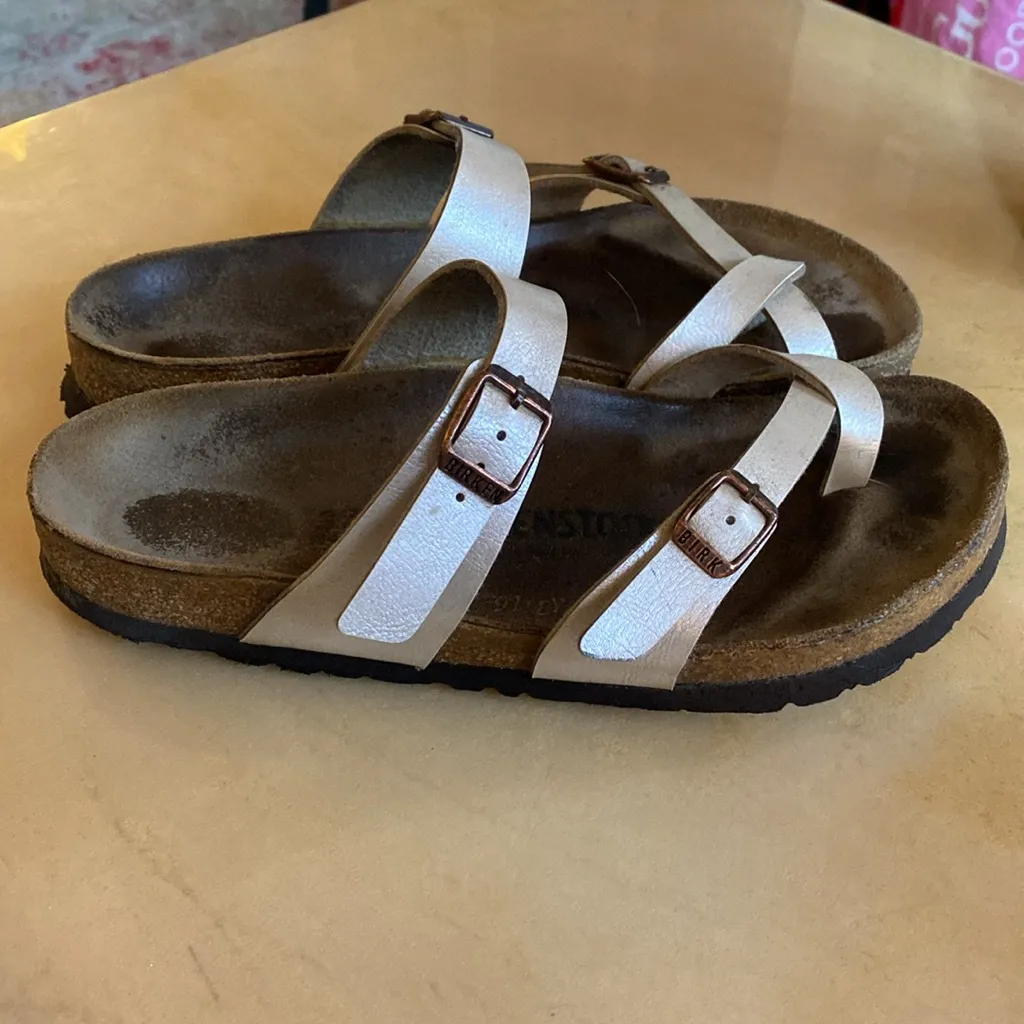 Birkenstock Mayari Toe Loop Sandals Womens Size EU 37 US 6 Graceful Pearl White - Image 6