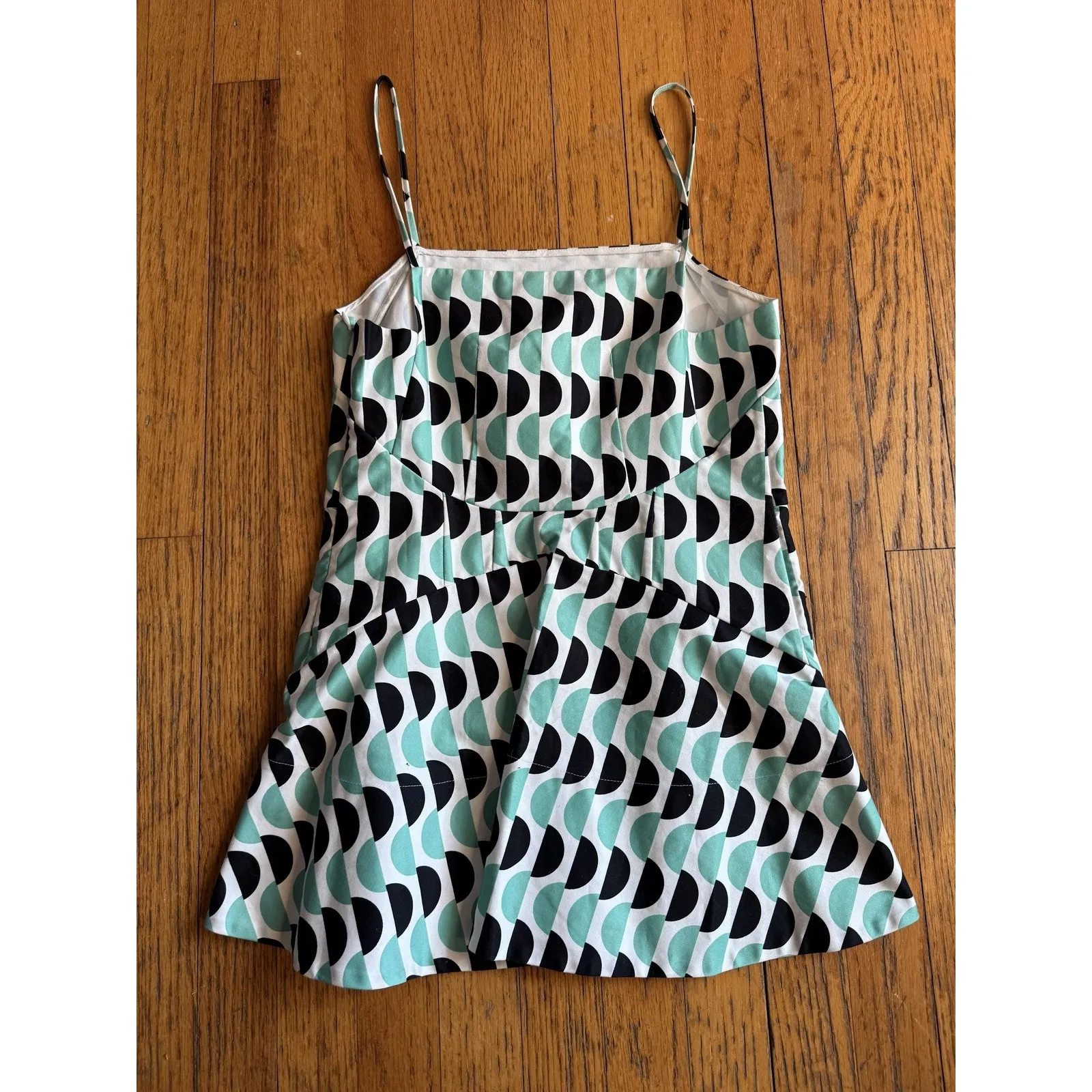 Marni Cami Top Womens IT 38 Black Green Geometric Print Made in Italy Peplum Hem White Size undefined - Image 6