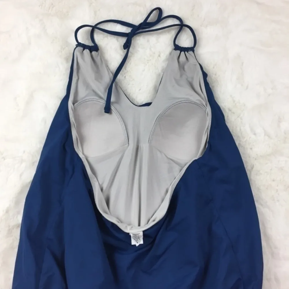 Echo Blue Blouson Halter One Piece‎ Swimsuit Womens Size 2 - Image 5
