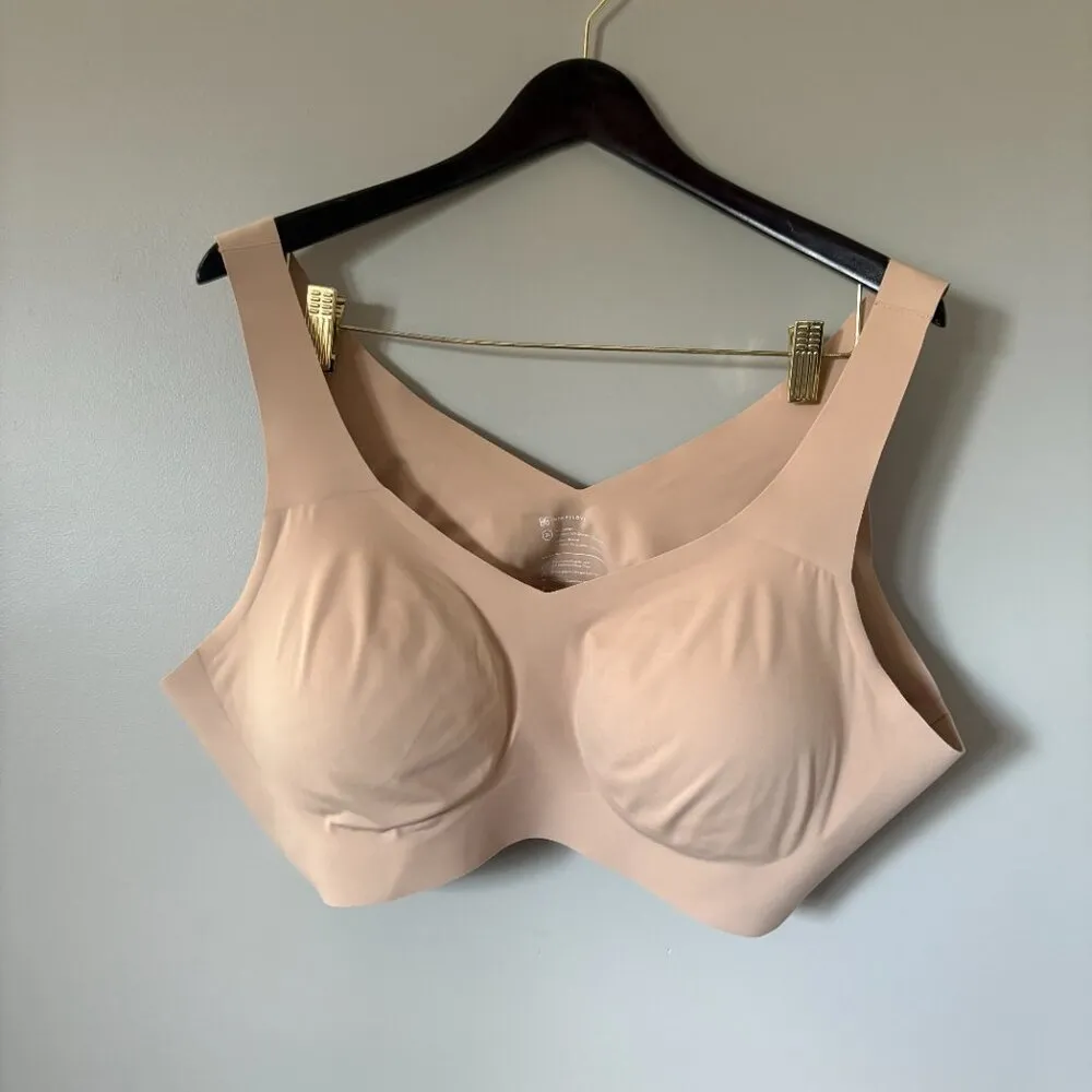 Honeylove Softform V Neck Bra Blush Size 3X Wireless Pull On Comfortable Tan - Image 3