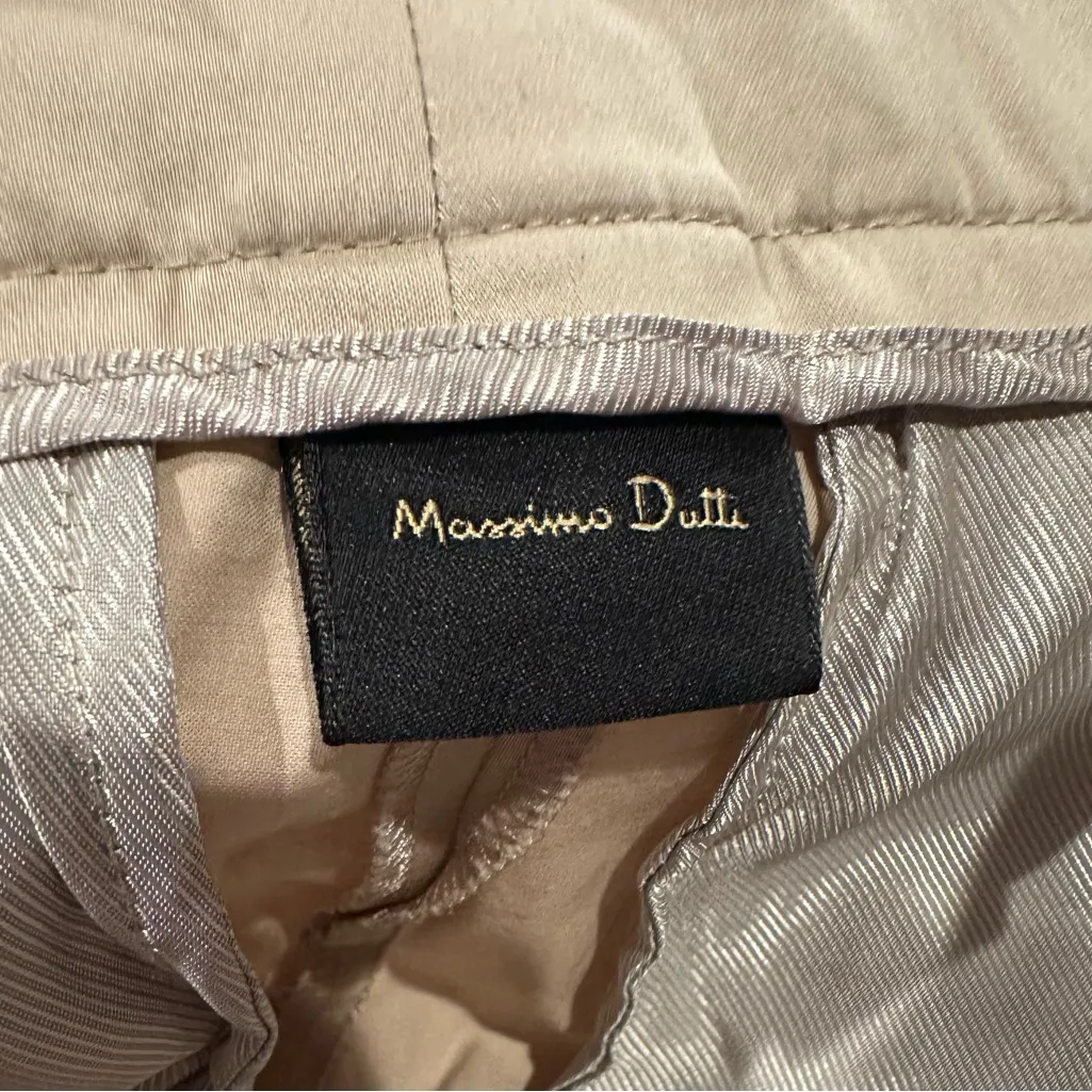 MASSIMO DUTTI BEIGE TAN WIDE LEG PANTS 4 - Image 4
