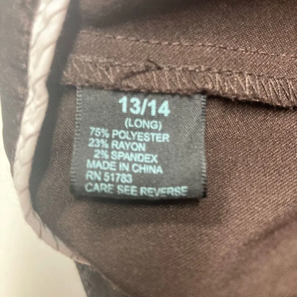 MAURICES Women’s Junior Brown Khaki‎ Pants Size 13/14 Inseam 27.75” Flare - Image 10