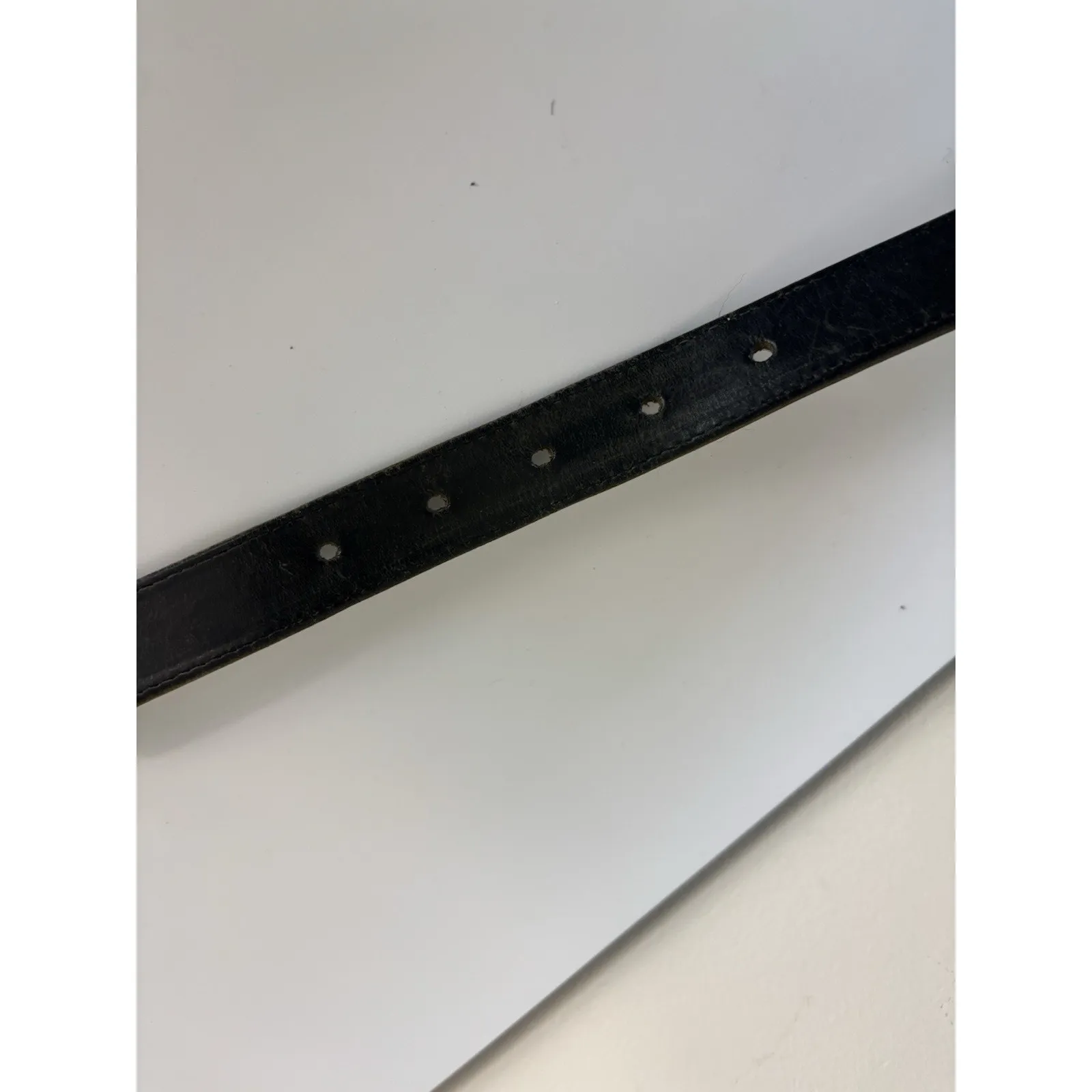 Christopher Hayes Women’s Black Saddle Leather Belt Size 36” Silver Buckle Tab - Image 9