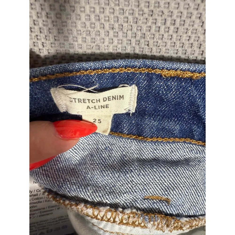 Madewell A-Line Stretch Denim Skirt Size 25 - Image 6