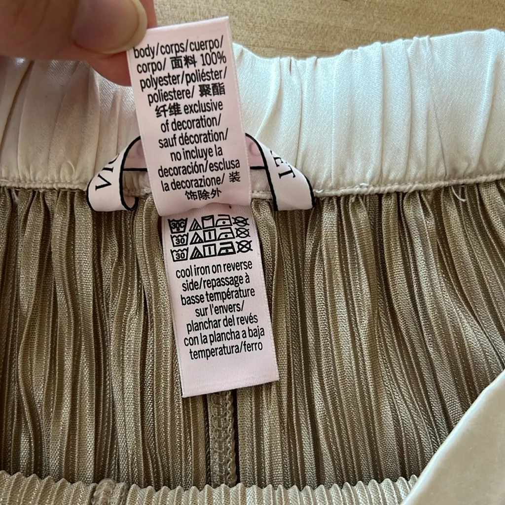 Victoria's Secret Gold Cringle Mid-Rise Leisure Drape Stretch Waistband Sleep Sh - Image 6