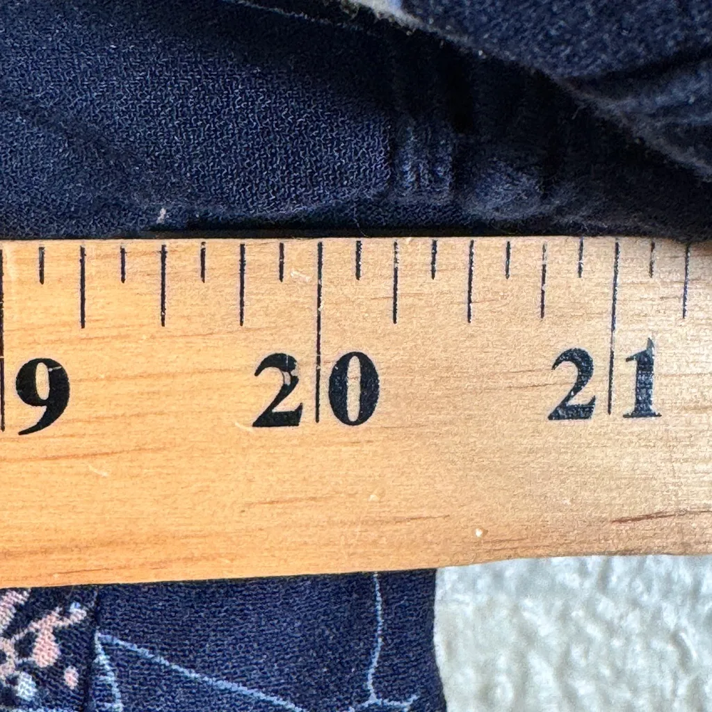 Umgee Blue Floral Bell Sleeve Mini Dress Womens M Boho Crochet Festival Tunic - Image 5