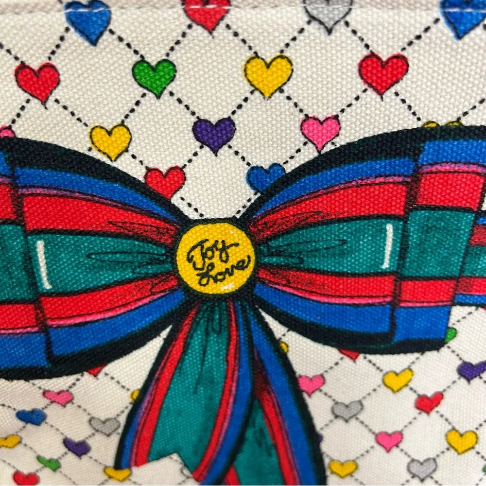 Brighton | Love & Joy Multicolor Rainbow Heart Canvas Crossbody Bag - Image 3