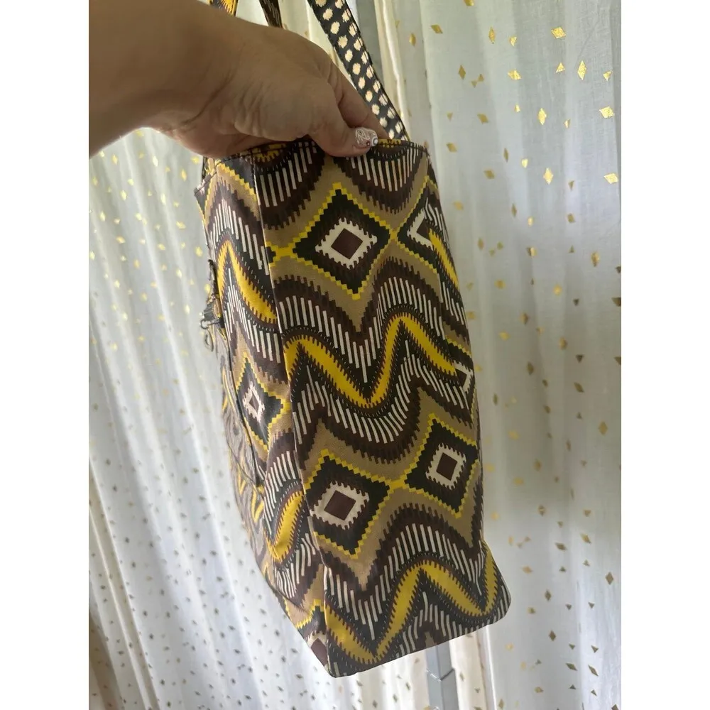 Gigi Hill Sunburst Coated Canvas Tote Shoulder Bag Matching Zip Around Wallet Black - Image 4