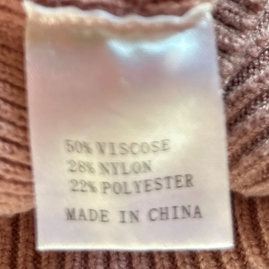 Zesica Mock Neck Dropped Shoulder Knit Sweater Pullover Mauve Taupe Size S Tan - Image 3