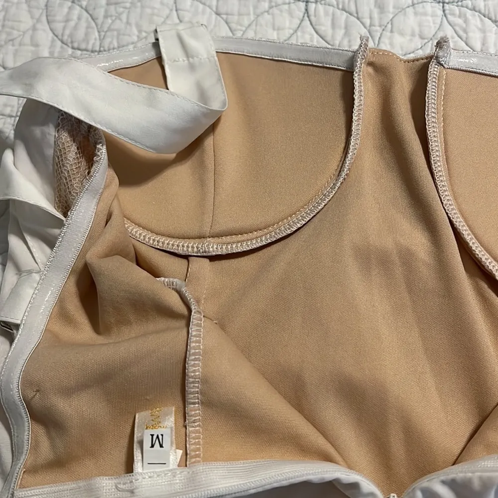 TwoTwinStyle medium white summer lace dress boho sexy padded adjustable garter - Image 11